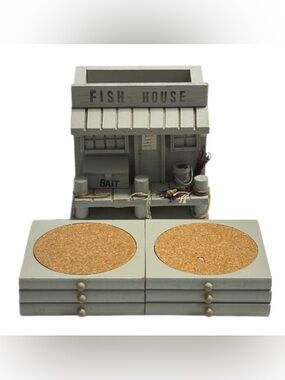 BeachCombers Vintage Fish House Coaster Set